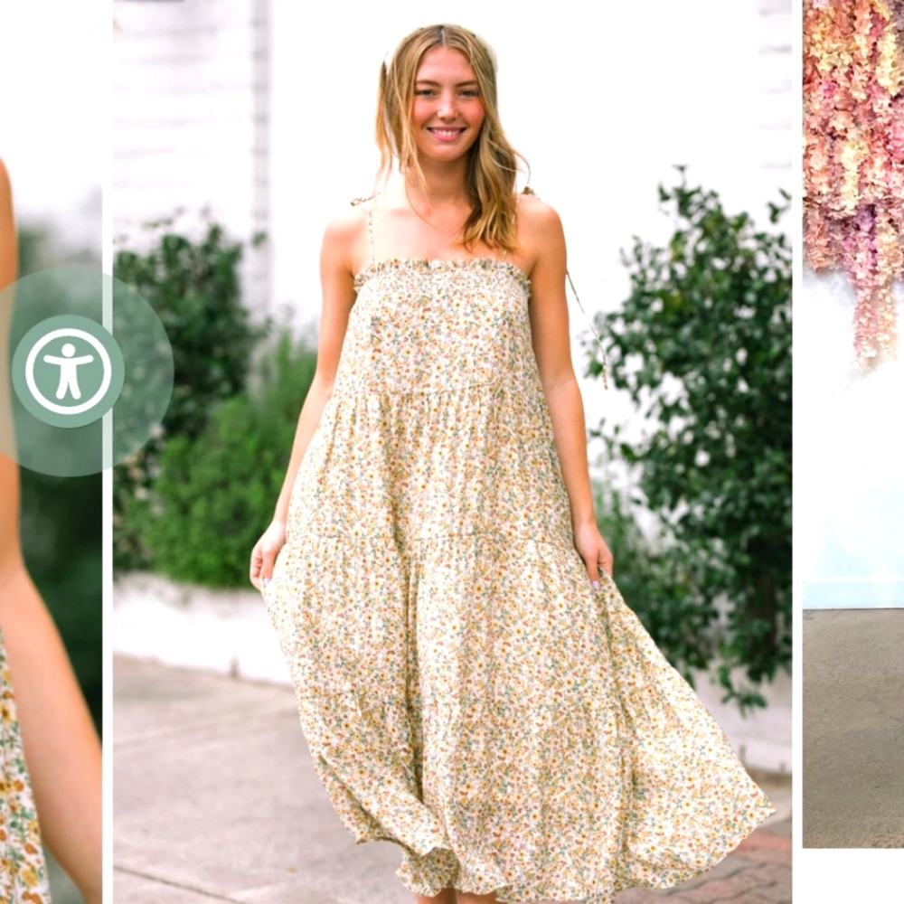 Spaghetti strap tiered floral sundress